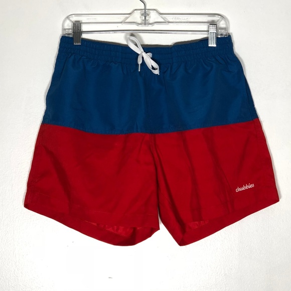 red chubbies swim trunks